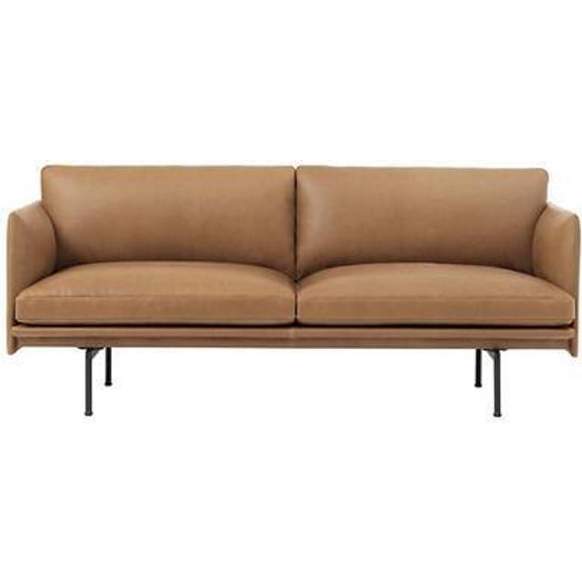 Muuto Outline soffa 2-sits Refine leather cognac-Black - Brun