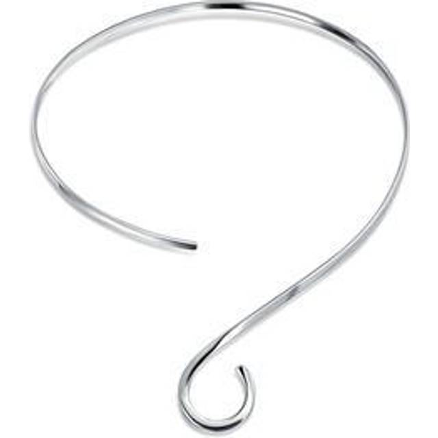 Simple Fine Modern Choker Whirlpool Ball Shape Geometric Color Statement Necklace for Women Silver Sterling .925 silver