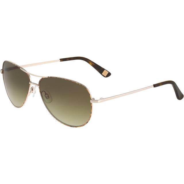 Anne Klein Women's Petite Aviator Sunglasses in Gold