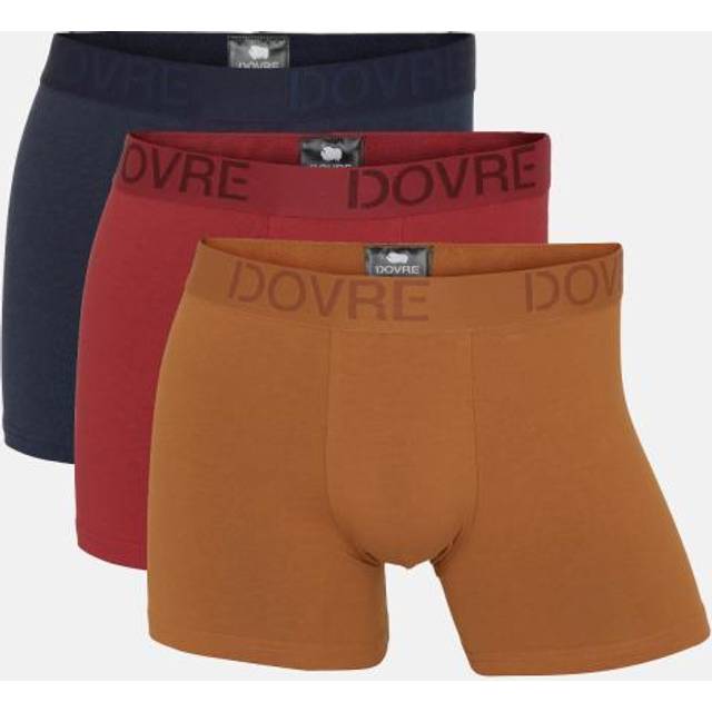 Dovre 3-pack Bamboo Boxer Tights - Blue/Red - X-Large * Kampanj *