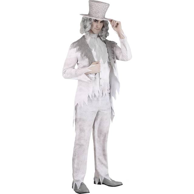 Victorian Ghost Costume for Men - Gray&#47;White (S)