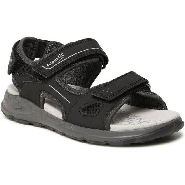 Superfit pojkar criss cross sandal, Svart ljusgrå 0010, 34 EU