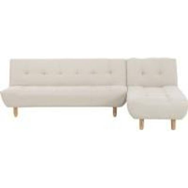 Left Hand Fabric Corner Sofa Bed Beige ALSTEN