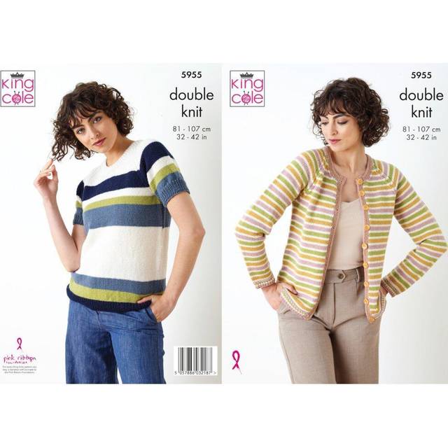 Sweater and Cardigan in King Cole Merino Blend DK (5955)