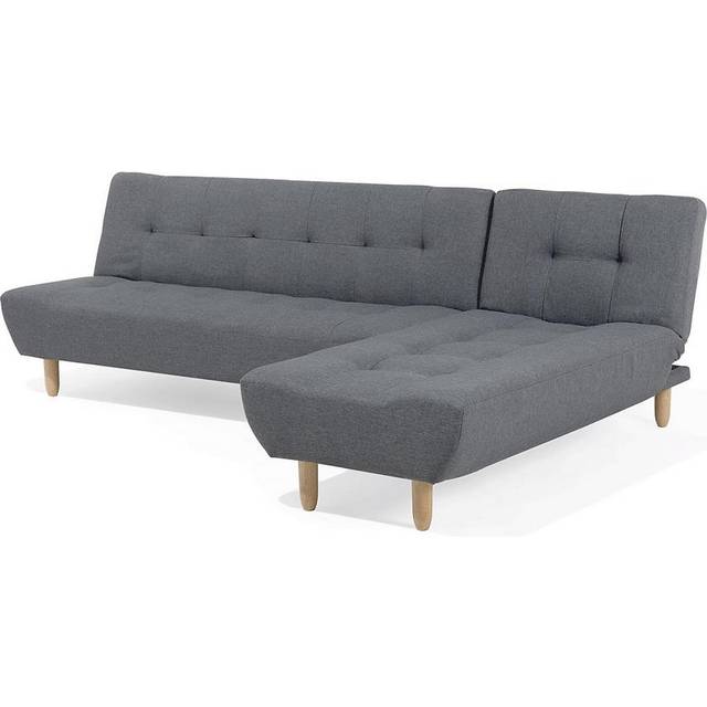 Left Hand Fabric Corner Sofa Bed Grey ALSTEN