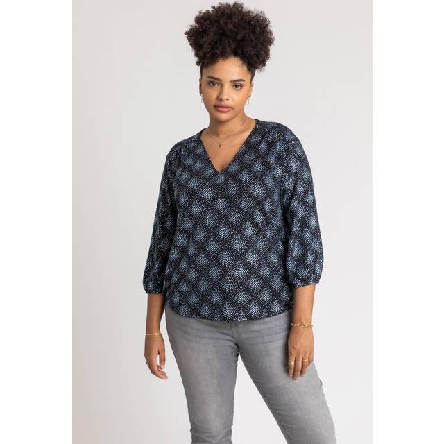 Roman Curve Womens Glitter Sparkle Tunic Top - Silver - Size UK 22-24