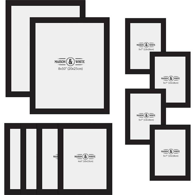 Assorted Photo Frames - Set of 10 Black | M&W