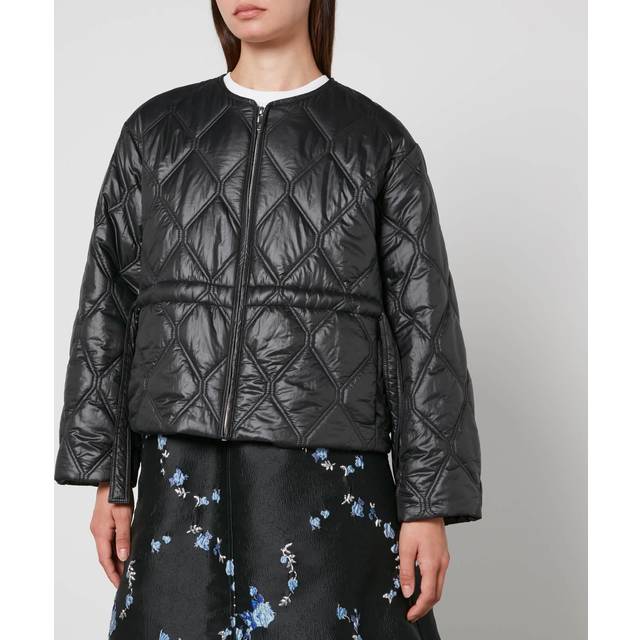 Ganni Quilted Shell Jacket - EU 38/UK 10 - Black