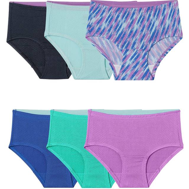 Fruit of the Loom Girl&#39;s Breathable Micro Mesh Briefs Underwear (6 - White (12)