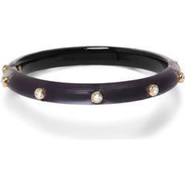 Alexis Bittar Crystal Studded Lucite Hinge Bracelet in Black  | Statement Jewelry from Alexis Bittar (One Size)