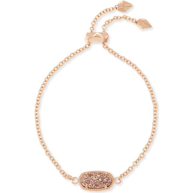 Kendra Scott Elaina Adjustable Chain Bracelet for Women  Fashion Jewelry  14k Rose Gold-Plated  Rose Gold Drusy