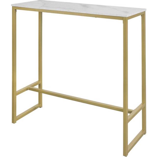 Sobuy Kitchen Breakfast Bar Table With Metal Frame Gold Finish - One Size