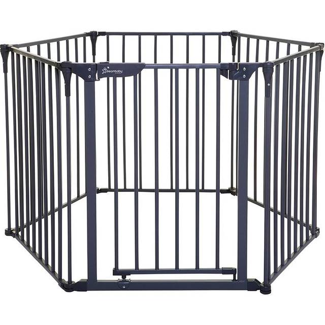 Dreambaby Royal Converta 3 In 1 Metal Playpen, Wide Barrier, Fire Barrier Charcoal, Grey