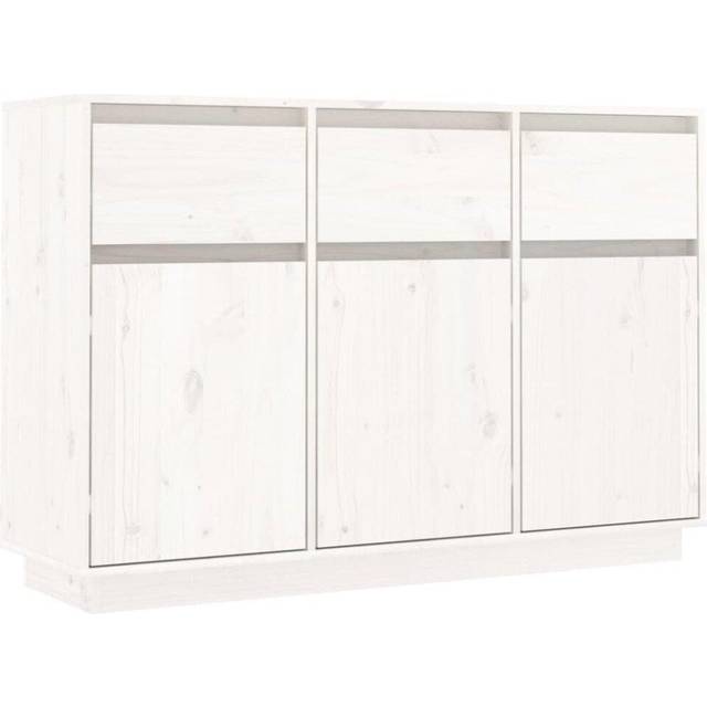 vidaXL Sideboard White 110x34x75 cm Solid Wood Pine