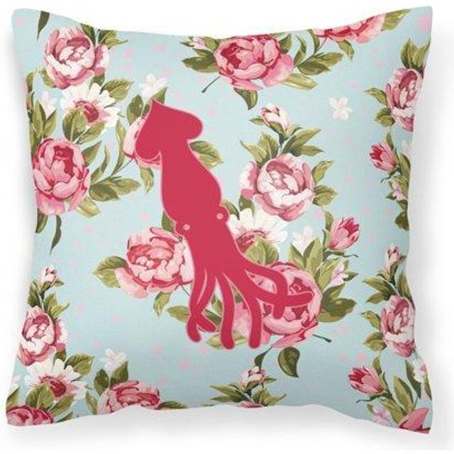 Caroline's Treasures BB1096-RS-BU-PW1414 Squid Shabby Chic Blue Roses Decorative Pillow  Large  Multicolor