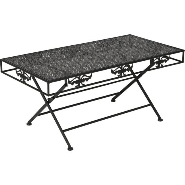 Hopfällbart soffbord vintage stil metall 100x50x45 cm svart