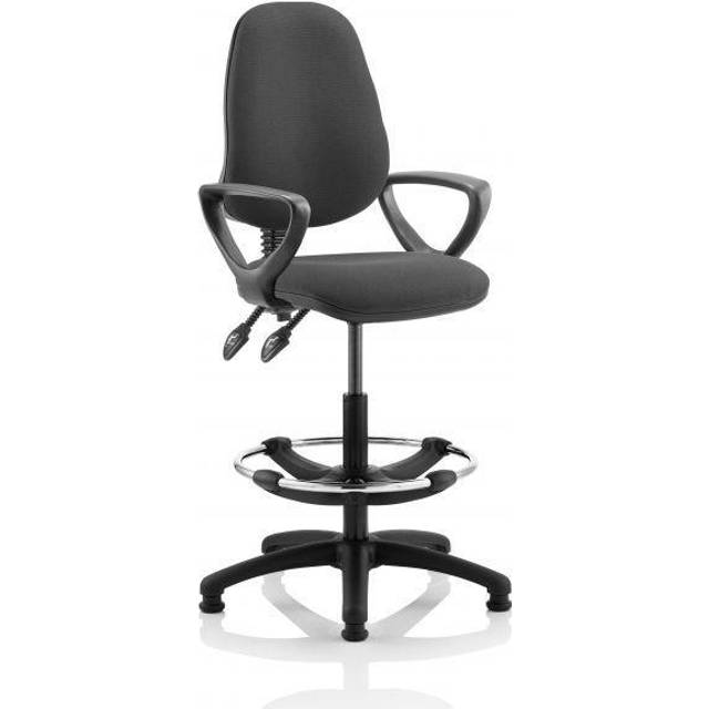 Eclipse Plus II Lever Task Operator Chair Charcoal With Loop Arms