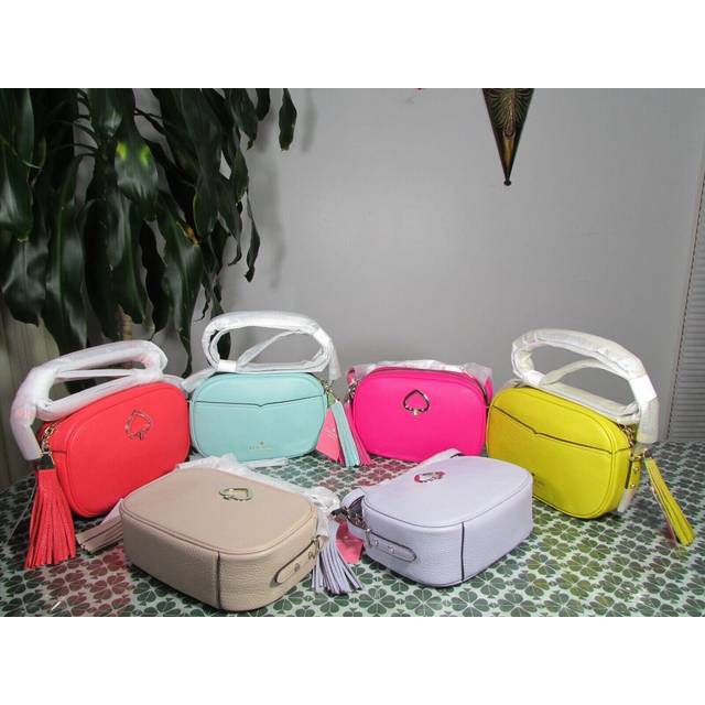 Kate Spade Kourtney Small Stoplight Pebble Leather Camera Bag Crossbody Handbag - Red
