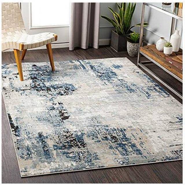 LENA Abstract Modern Marble Area Rug - Blue - 160cm x 220cm