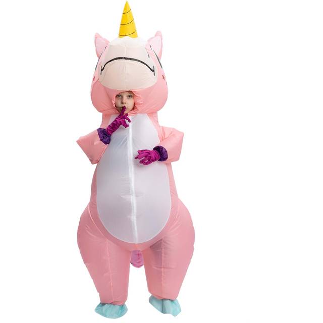 Inflatable Pink Unicorn Child Costume | Inflatable Costumes - Pink&#47;Purple&#47;White (M)