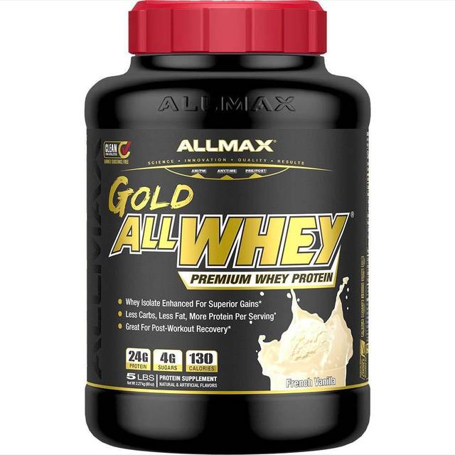 ALLMAX  GOLD ALLWHEY®  Premium Whey Protein  French Vanilla  5 lbs (2.27 kg)