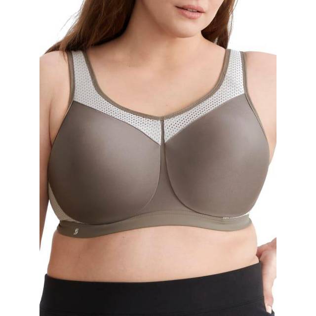 Glamorise Full Figure Plus Size High Impact Wonderwire Sports Bra - Grey