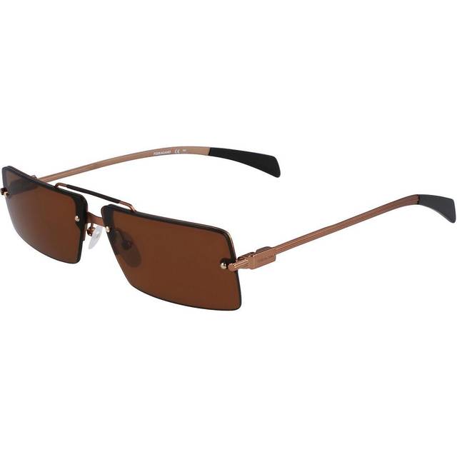 Salvatore Ferragamo Brown Rectangular Unisex Sunglasses SF306S 762 65 - Orange (Dimension: 6.0000x3.0000x2.0000 inches)