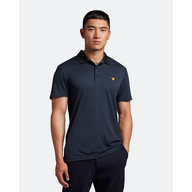 LYLE & SCOTT MICROSTRIPE GOLF POLO SHIRT - DARK NAVY - M