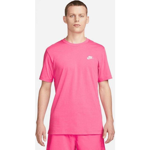 Nike, Topp, Herr, L, Bomull, Club Tee Pinksicle Broderad T-shirt - pink (L)