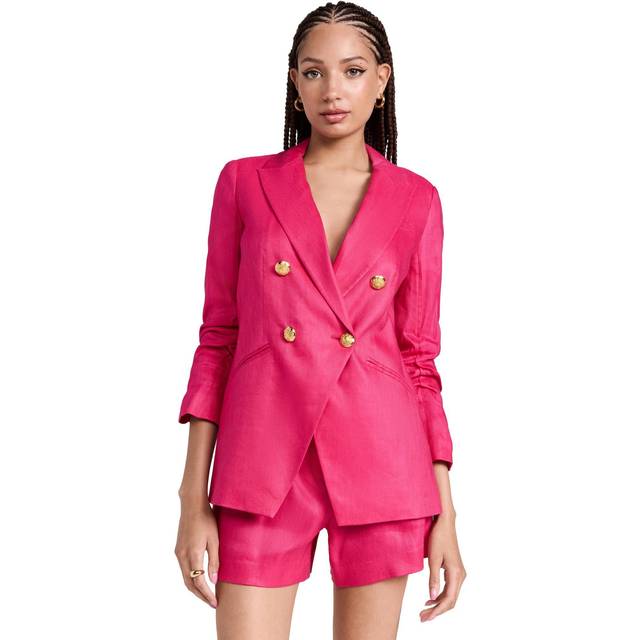 【Veronica Beard】 Hirschリネンブレンド Dickeyブレザー Hirsh Dickey Jacket in Brick Red | Veronica Beard