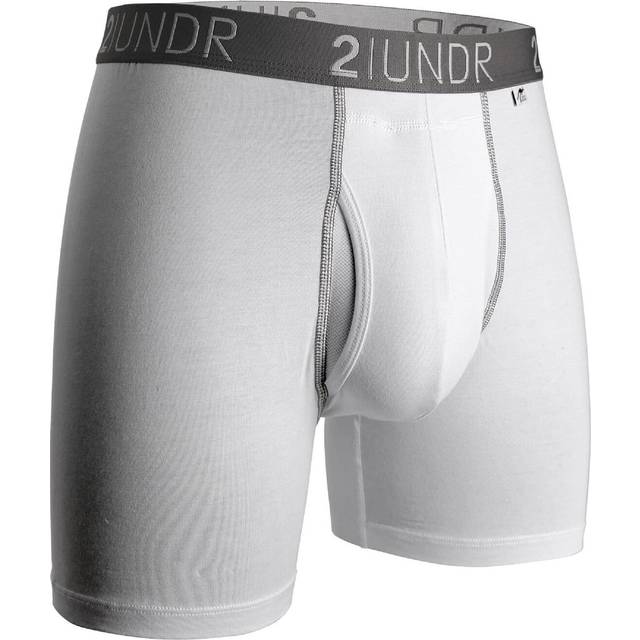 2UNDR Men's Swingshift Boxers White/Grey XX-Large