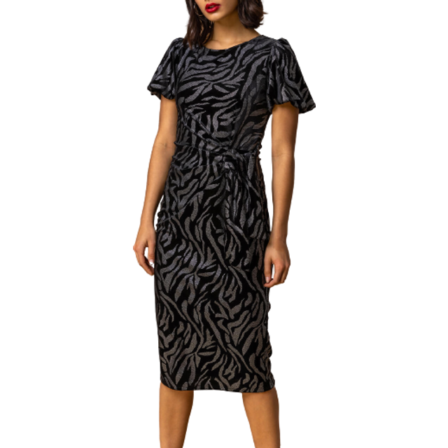 Animal print velvet dress - ladies roman originals women