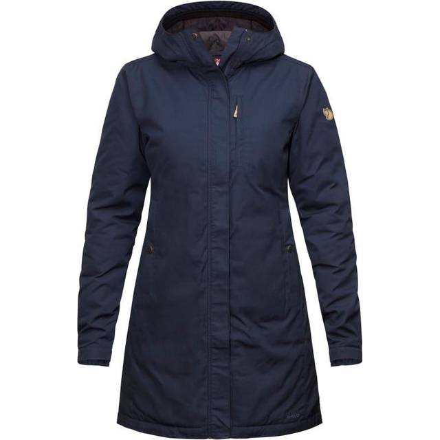Fjällräven dam Kiruna vadderad parka, blå (Dark Navy 555), small (tillverkarstorlek: S)