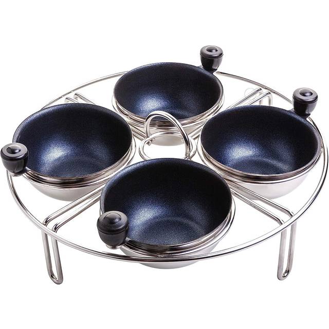 "Eggssentials Egg Poacher Insert Stainless Steel Poached Egg Cooker Eggs Poaching Cup PFOA Free Egg Poachers Nonstick, 7.25"" Rack Compatible with Skill"