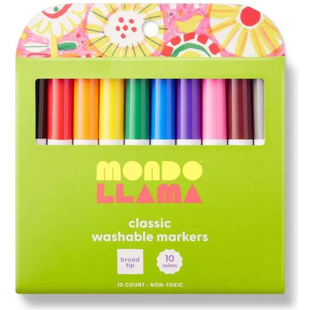 Mondo Llama Washable Marker Set - Vibrant Colors for Mess-Free Fun