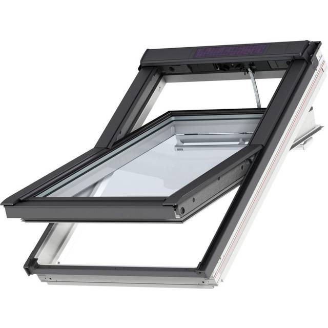 VELUX INTEGRA GGL UK08 207030 White Painted Solar Centre Pivot Roof Window - 1340 x 1400mm - White/Black