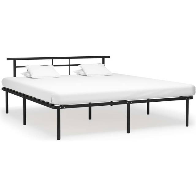 Sängram utan madrass svart metall 200x200 cm