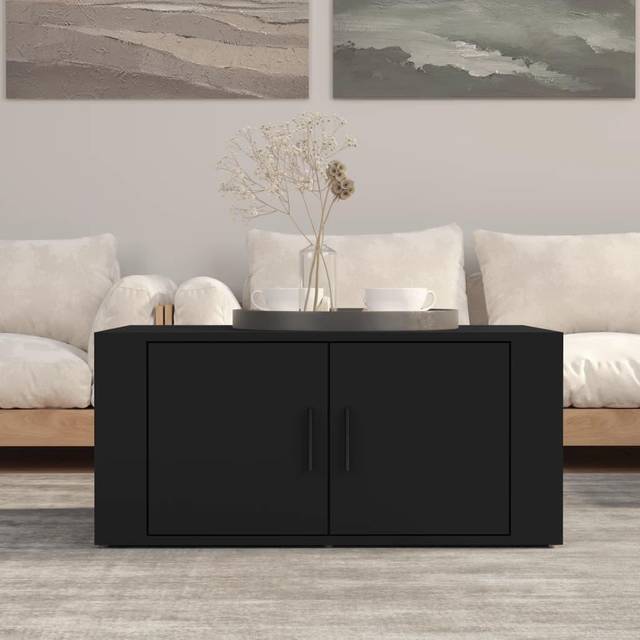 vidaXL Coffee Table Black 80x50x36 cm Engineered Wood