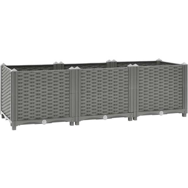 vidaXL Raised Bed 120x40x38 cm Polypropylene - Grey