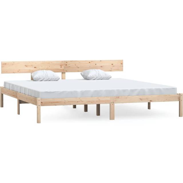 vidaXL Bed Frame without Mattress Solid Wood Super King - Brown