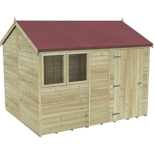 Timberdale T&G Pressure Treated Reverse Apex Shed - 10x8 / Installation Included / 1 / Without Base