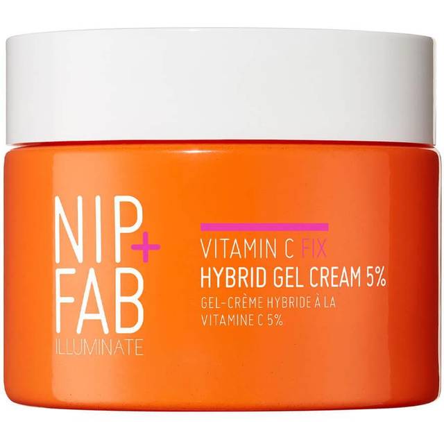 Nip+Fab Vitamin C Fix Hybrid Gel Creme 5% 50 ml | Gel-liknande fuktighetskräm | Högpresterande 5% vitamin C-komplex | Strålande och ljus hud | Ferulinsyra
