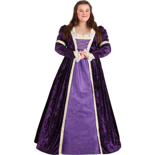 Plus Size Regal Royal Maiden Women's Costume - Purple (2X)