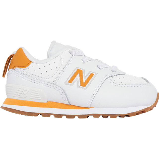 New Balance Boys 574 Boys Toddler Shoe White Orange 06.0