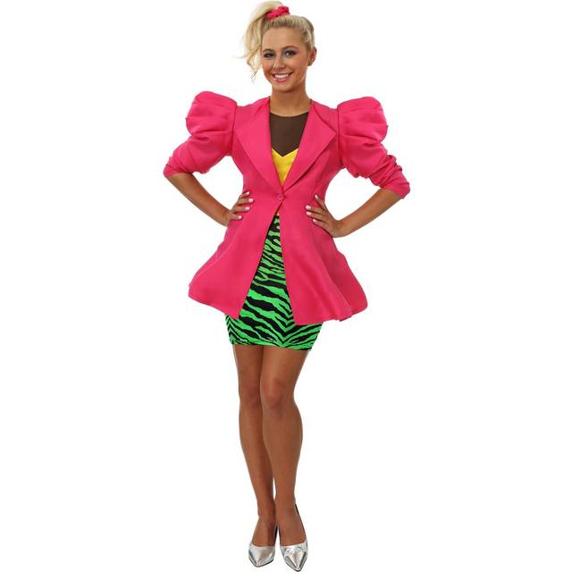 80&#39;s Valley Girl Women&#39;s Costume - Pink&#47;Green&#47;Yellow (S)