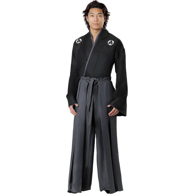 Adult Black Kimono Costume Set for Men - Black&#47;White (M)
