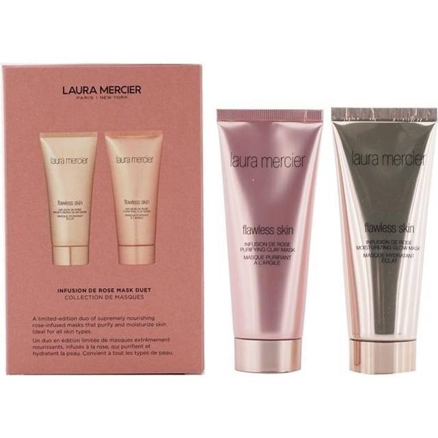 Laura Mercier - Infusion De Rose Mask Duet Set: 1x Flawless Skin Infusion De Rose Moisturizing Glow Mask - 75g/2.5oz + 1x Flawless Skin... 2pcs