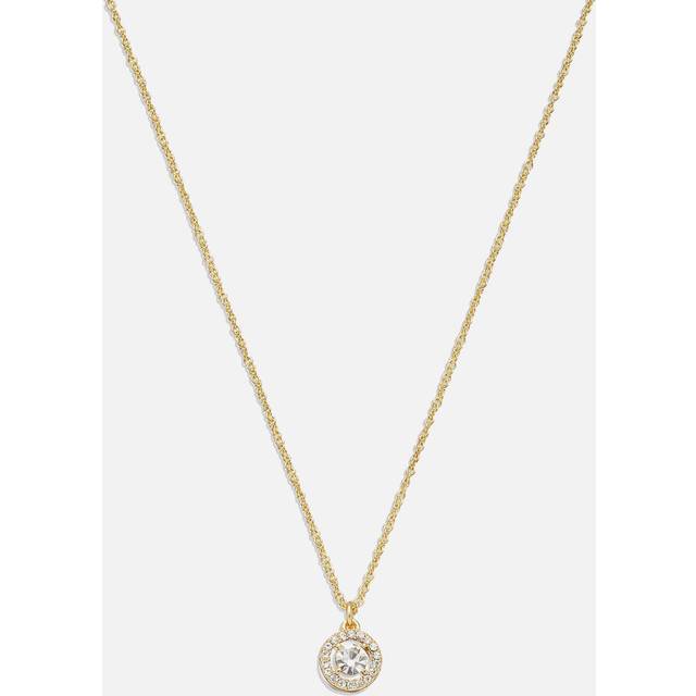 Coach Pave Halo Pendant Gold-Plated Necklace