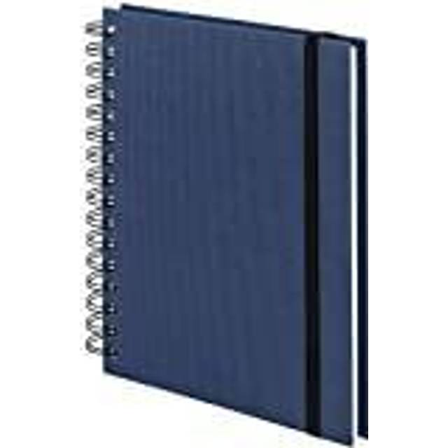 RÃ¶ssler SOHO A5 Wiro Bound Notebook with Plain Paper/Elasticated Closure - Navy Blue