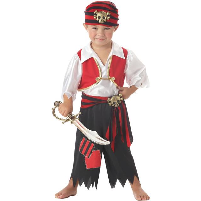 Ahoy Matey Pirate Costume for Toddlers - Black&#47;Red&#47;White (L)